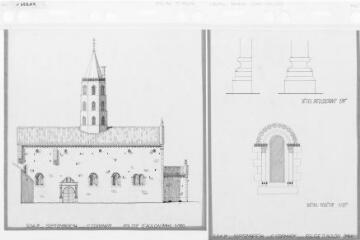 1 vue Façade, détails pied de colonne et fenêtre / C. Cormary. - 1:10 ; 1:20 ; 1:100. - septembre 1994. - Reproduction numérique