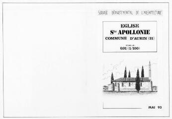 1 vue Page de garde du dossier contenant les plans / Service départemental de l'Architecture et du Patrimoine. - 1:100. - mai 1993. - Reproduction numérique