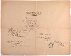 1 vue Plan du hameau de la Pierre, section C du plan cadastral de la commune de Paulhac. Bon, géomètre. 12 août 1884. Éch. 0,005 p.m.