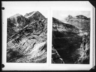 1 vue Deux images : à gauche, Aragon, pic de Visaurin (20 FI NC 3105) ; à droite, vallée d'Ordesa, vue sur le Mont Perdu (20 FI NC 1352).