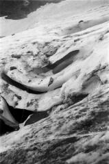 1 vue Crevasses et bandes au front du glacier occidental.