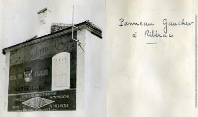 1 vue « Panneau Gaucher à Ribérac ». Peinture murale.