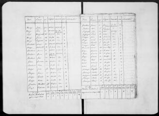 11 vues Commune de Vieille-Toulouse. 1 F 1.21 : états annuels de la population, 1820
