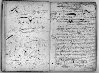 81 vues Toulouse. Paroisse de la Dalbade, baptêmes, mariages, décès : 1771 - 1772. 4 registres réunis en 1 volume. (collection communale)