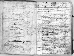 167 vues Toulouse. Paroisse de Saint-Etienne, baptêmes, mariages, décès : 1748. (collection communale)