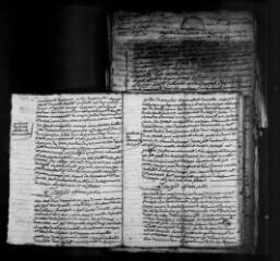 64 vues Bouzin : naissances, mariages, décès, 1793-an X (manque mariages, ans III, V-VIII, X et décès, an VI). (collection du greffe)