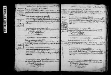 378 vues Esperce : naissances, mariages, décès, an X-1816. (collection du greffe)