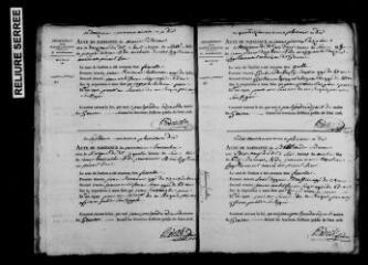 384 vues Gensac-sur-Garonne : naissances, mariages, décès, an X-1822, 1823-1825. (collection du greffe)