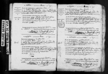 335 vues Saubens : naissances, mariages, décès, an X-1822. (collection du greffe)