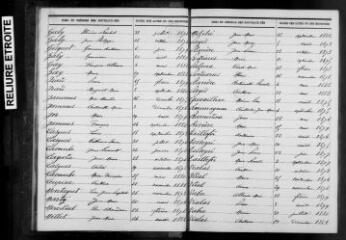 451 vues Arrondissement de Toulouse. Tables décennales reliées par ordre alphabétique des communes (de P à V) + La Magdelaine, section de Villemur-sur-Tarn : naissances, mariages, décès, 1873-1882. (collection du greffe)