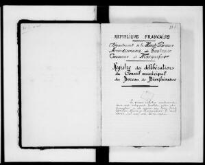 271 vues Commune de Marquefave. 1 D 14 : registre des délibérations du conseil municipal, 1937, 9 août-1961, 2 décembre