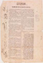 1 vue Proclamation du journal l?Emancipation, contre le coup d?Etat