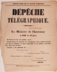 1 vue Echec de l?insurrection, dépêche de l?Intérieur aux préfets