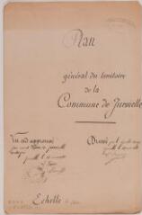 2 vues Plan général du territoire de la commune de Jurvielle. Bourg, géomètre. 28 mars 1898. Ech. 1/10000.