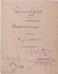 2 vues Commune de Jurvielle, acquisition de terrains, plan figuré et détaillé des lieux. Fontan, géomètre. 22 avril 1902. Ech. 1/1250.
