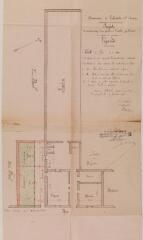 1 vue Commune de Labastide-Saint-Sernin, projet de construction d'un préau à l'école publique, plan. 4 janvier 1911. Ech. 1/100.
