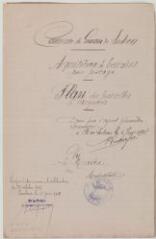 2 vues Commune de Gouaux-de-Luchon, acquisition de terrains pour pacage, plan des parcelles à acquérir. Laubersac, expert géomètre. 6 juin 1908. Ech. 1/2500.
