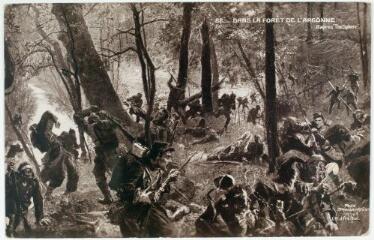 2 vues 82. Dans la forêt de l'Argonne / dessiné par Felix Schworstadt, d'après The Sphere. - Paris : l'atelier d'art phot.