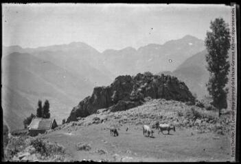 1 vue Paysage ariégeois, au fond à droite le Crabère