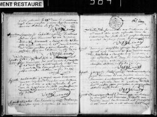 65 vues Beauzelle. 1 E 3 registre paroissial : baptêmes, sépultures. (collection communale)