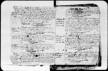 101 vues Bourg-Saint-Bernard, paroisse de Saint-Pierre de Roques. 1 E 5 registre paroissial : baptêmes, mariages, sépultures. (collection communale)