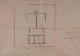1 vue Commune de Bois-de-la-Pierre, maison d'école, plan pour la construction du mur de clôture de ladite maison. Montané. 26 septembre 1893. Ech. 1 cm par m.