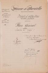 2 vues Commune de Cathervielle, projet d'adduction d'eau potable, plan général. Laubersac, architecte. 11 janvier 1909. Ech. 1/1250.