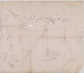 1 vue Commune de Charlas, plan de divers terrains, excédents de largueur de chemins et patis, que la commune de Charlas demande à aliéner. Duran. 10 février 1859. Ech. 1/2500.
