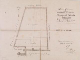 1 vue Commune de Charlas, hameau d'Avezac, projet de recrépissage des murs de clôture du cimetière. Castex, architecte. 1er septembre 1909. Ech. 0,01 p.m.