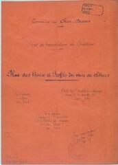 2 vues Commune de Chein-Dessus, projet de translation du cimetière, plan des lieux et profils des murs de clôture. Julien, architecte. 10 décembre 1911. Ech. 0,002 et 0,02 p.m.