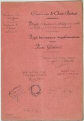 3 vues Commune de Chein-Dessus, projet d'adduction et de distribution d'eau potable avec établissement de bornes-fontaines et d'abreuvoirs, projet des travaux supplémentaire, plan général, adduction de Peyréou, Barat et La Ribereuille. Julien, architecte. 18 février 1911. Ech. 1/2500 et 1/1250.