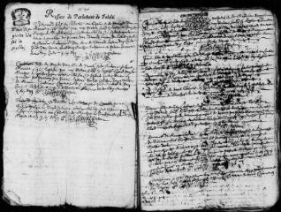 134 vues Marliac. 1 E 3 registre paroissial : baptêmes, mariages, sépultures. (collection communale)