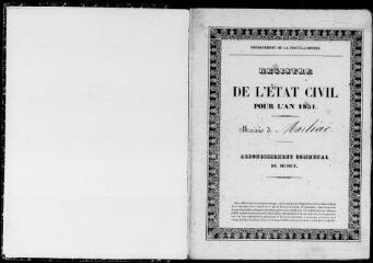 95 vues Marliac. 1 E 12 registre d'état civil : naissances, mariages, décès. (collection communale)
