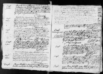 328 vues Nailloux. 1 E 6 registre paroissial : baptêmes, mariages, sépultures. (collection communale)