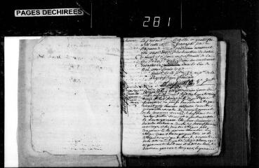 113 vues Noé. 1 E 13, registre d'état civil : décès. (collection communale)