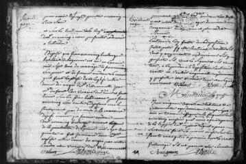 349 vues Villenouvelle. 1 E 2 registre paroissial : baptêmes, mariages, sépultures. (collection communale)