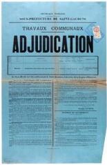 1 vue République française, sous-préfecture de Saint-Gaudens, travaux communaux, adjudication, Melles, construction d'une mairie avec salle des fêtes. 5 novembre 1929. Saint-Gaudens : imp. Vanin.