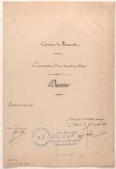2 vues Commune de Miremont, construction d'une bascule publique, plan, élévation, coupe. Jendrieu, architecte. 29 juillet 1903. Ech. 0,02 p.m.