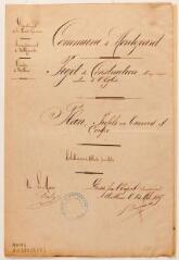 2 vues Commune de Montgeard, projet de construction d'un mur autour de l'église, plan, profils et travers et coupe. Bourtoulot. 15 mai 1887. Ech. 0,005 p.m.