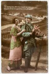 2 vues Je voudrais vous offrir les roses de mon coeur. En guise de lauriers quand vous serez vainqueur !. - 13 janvier 1917. - Carte postale