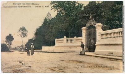 2 vues Martigny-les-Bains (Vosges) : établissement hydrominéral : entrée du parc. - 14 juin 1915. - Carte postale