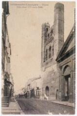 2 vues Villefranche-Lauragais : l'église. Style roman XIVe siècle (1365). - Villefranche : papeterie Frayssinet, 9 juin 1915. - Carte postale