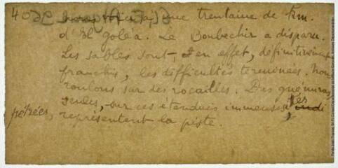 5 vues 13. En vue d'El Goléa. C'est le triomphe de notre voiturette, de