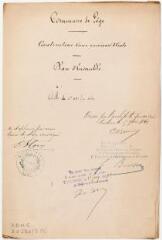 2 vues Commune de Lège, construction d'une maison d'école, plan d'ensemble. Bauzil, architecte. 15 novembre 1893. Ech. 0,002 p.m.