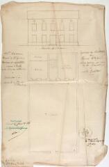 1 vue Commune de Lespiteau, maison d'école, rez-de-chaussée et façade. Fauré. 30 octobre 1867. Ech. 0,01 p.m.