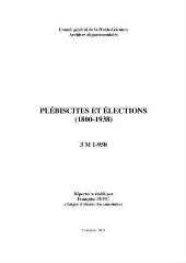 58 vues Plébiscites et élections