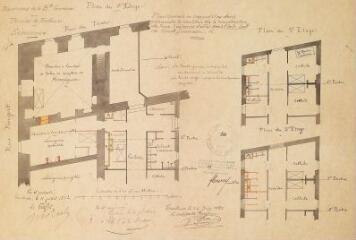 1 vue Plan annexé au rapport et au devis relativement à la démolition et à la reconstruction des lieux d'aisance placés dans l'aile sud du grand séminaire. Fitte, architecte diocésain. 1882. Ech. : 1 cm = 10 m.