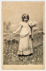 2 vues [Portrait en pied d'une fillette]. - [s.l] : [s.n], [entre 1905 et 1950]. - Carte postale