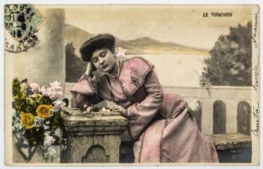 2 vues Le toucher. - [s.l] : Trewey D.P, [vers 1905]. - Carte postale