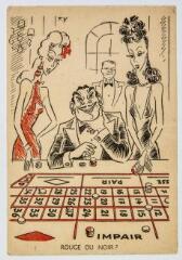 2 vues Rouge ou noir ? / dessiné par T.Y. - Nice : édition Rix, [entre 1930 et 1950]. - Carte postale